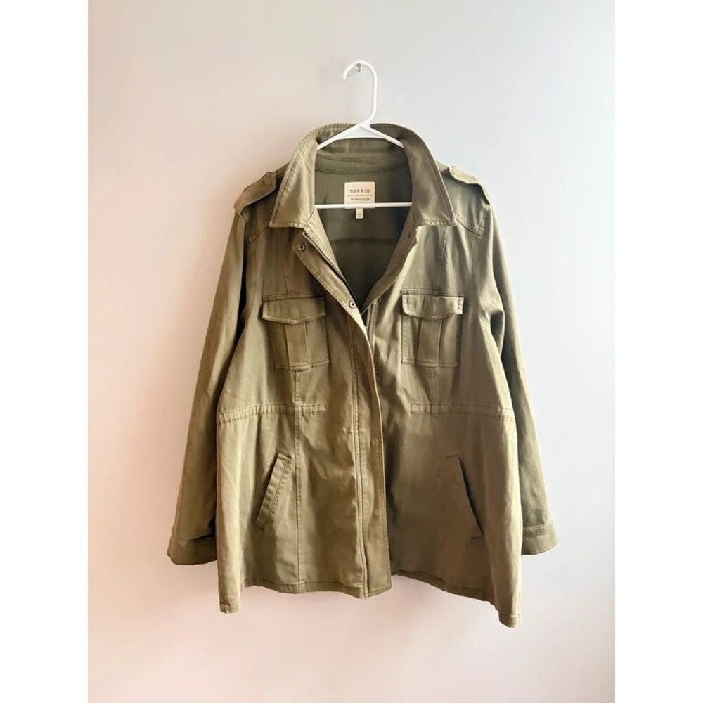 Torrid Olive Military Utility Jacket Plus Size Twill Cargo fall outdoors, winter